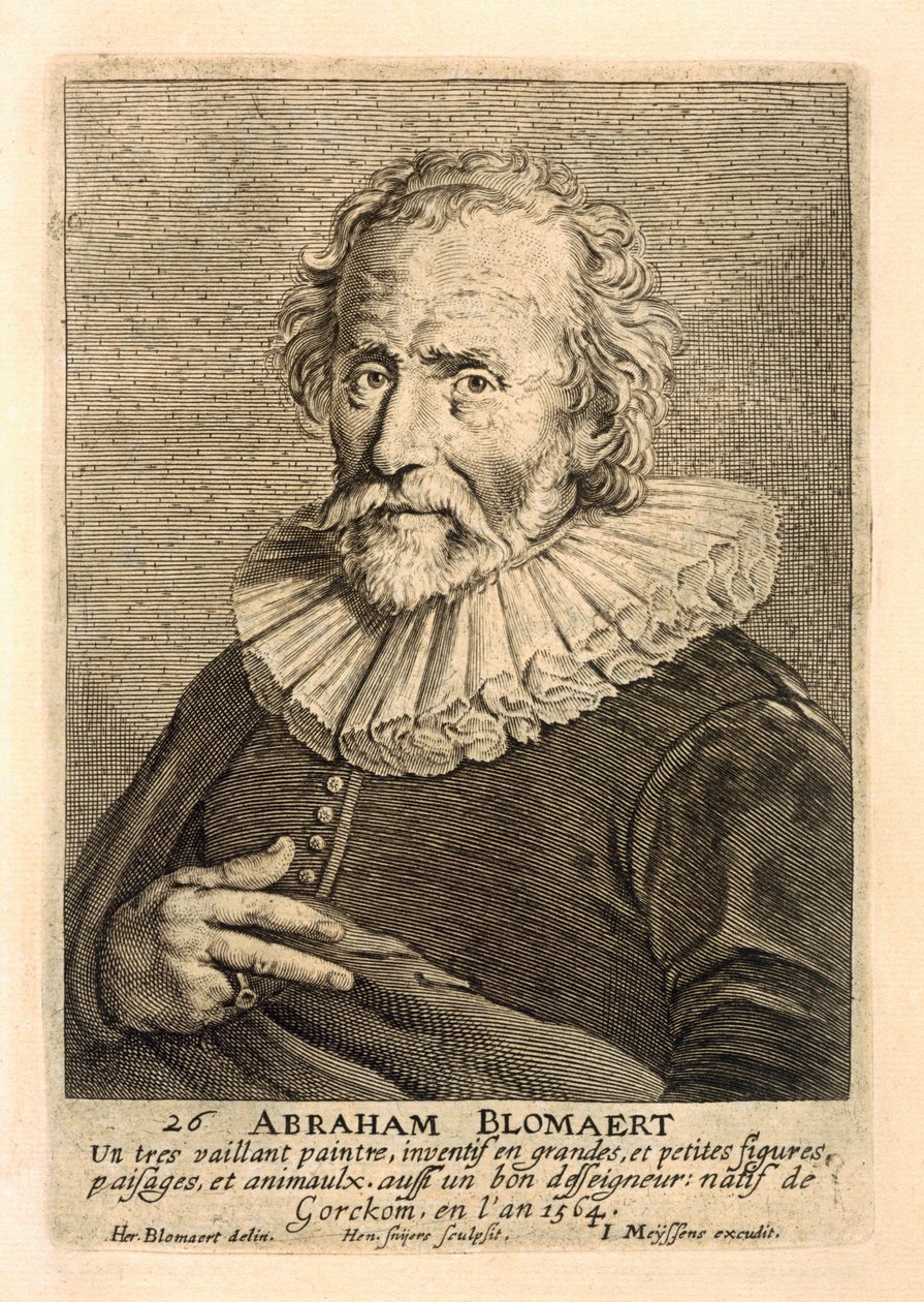 Portrett av Abraham Bloemaert, gravert av Johannes Meyssens (1612-70) av Hendrick Bloemaert