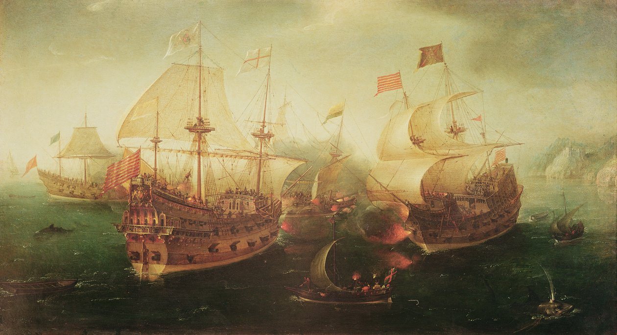 Sjøslag, 1605 av Hendrick Cornelisz. Vroom