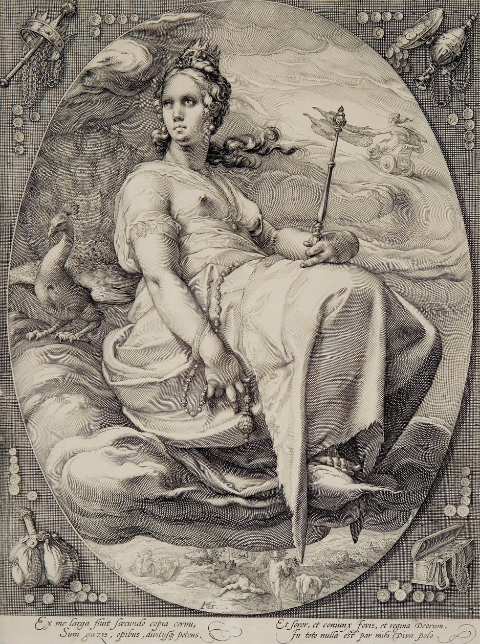 Juno (fra de fire gudene) av Hendrik Goltzius