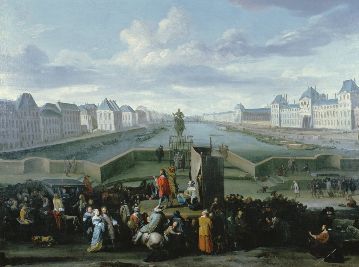 Utsikt fra Pont Neuf, Paris, 1668 av Hendrick Mommers