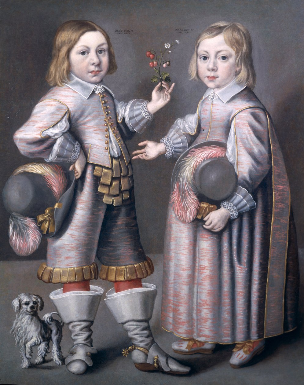 Et portrett av to barn av Hendrick Munnichoven
