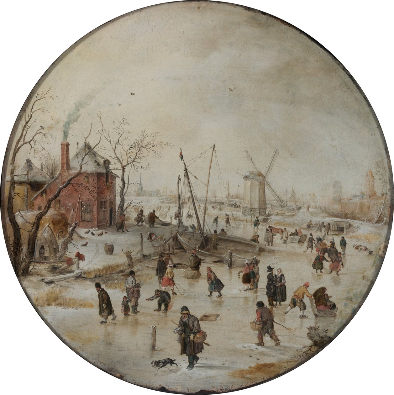 Frossen elv med skøyteløpere av Hendrick Avercamp