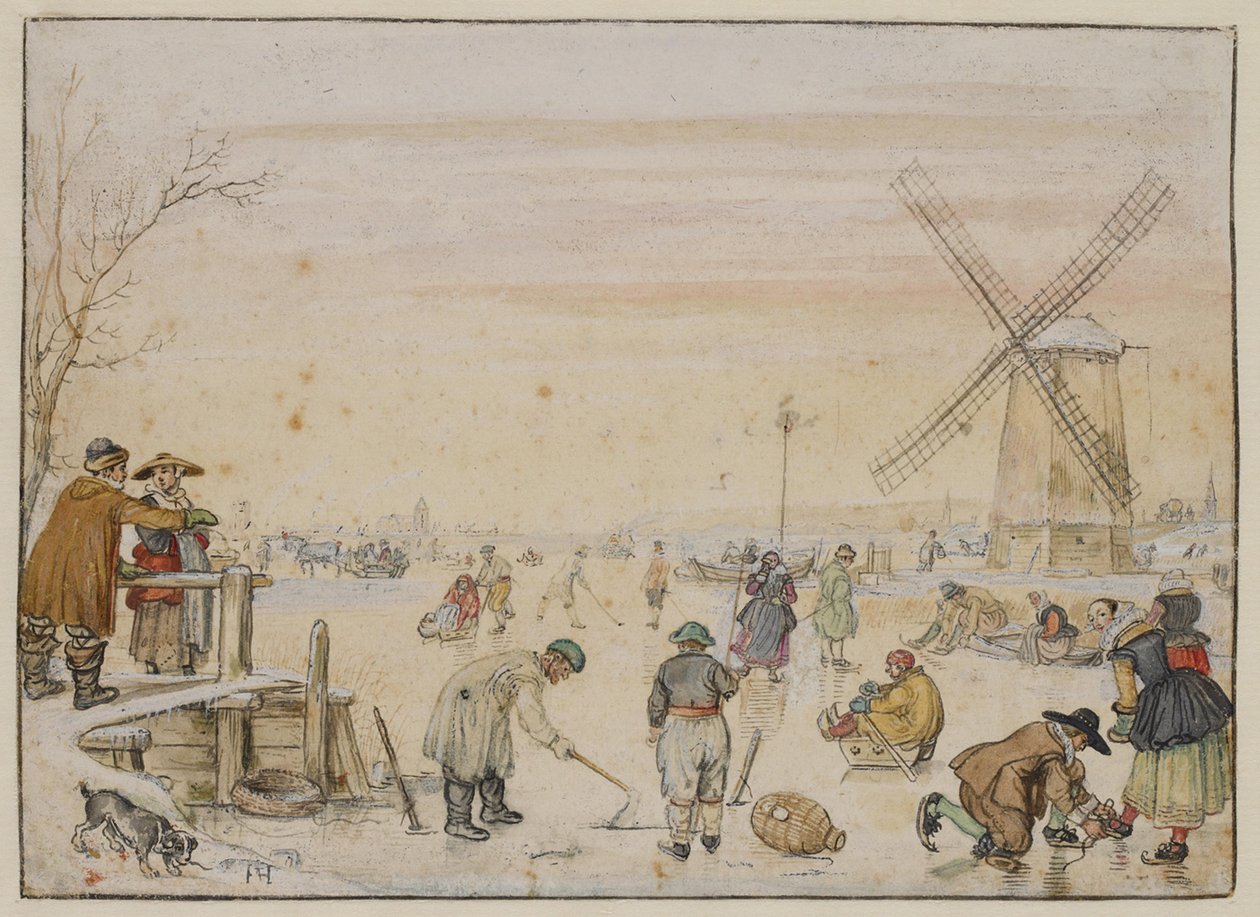 Moro på isen av Hendrick Avercamp
