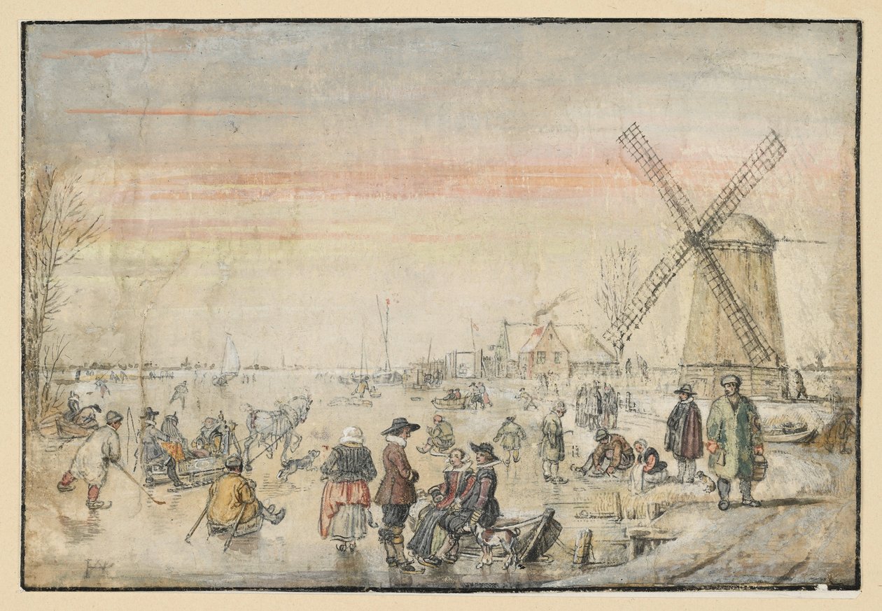 Liv på isen av Hendrick Avercamp