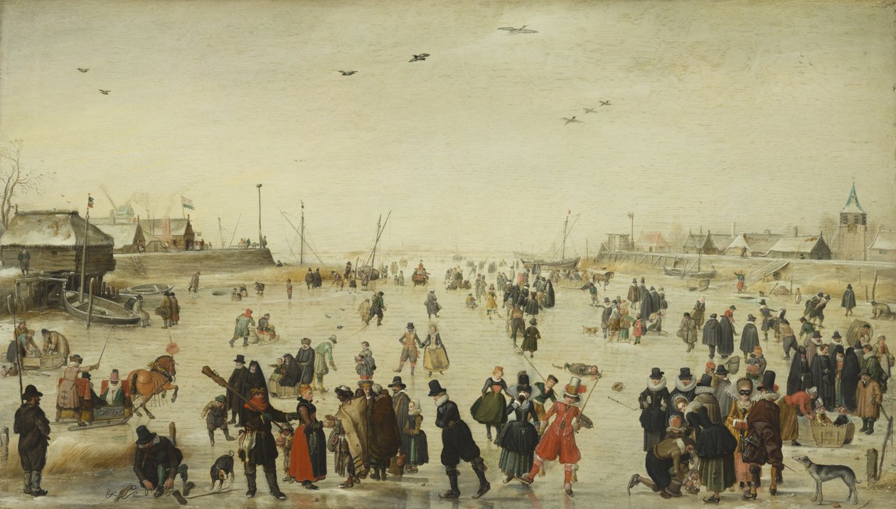 Vinterscene på en frossen kanal av Hendrick Avercamp