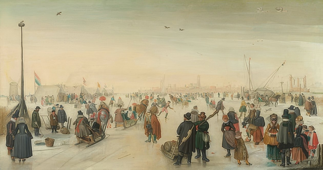 Vinterglede foran byen. Rundt 1620 av Hendrick Avercamp