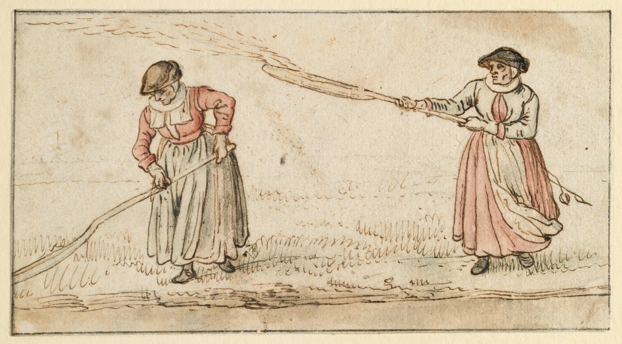 To kvinner med spader av Hendrick Avercamp
