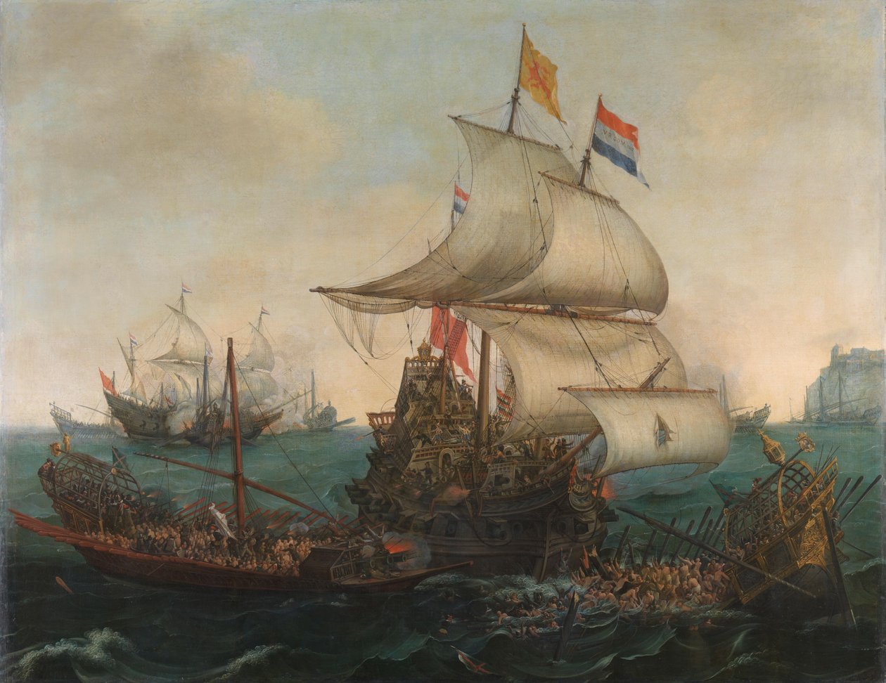 Hollandske skip som rammer spanske bysser på den engelske kysten, 3. oktober 1602 av Hendrick Cornelisz. Vroom