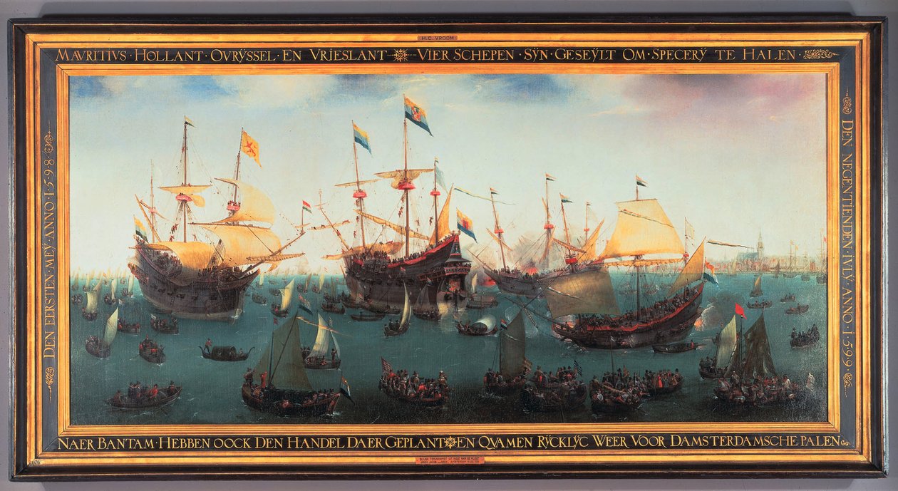Returen til Amsterdam av den andre ekspedisjonen til Øst-India, 19. juli 1599, 1599 av Hendrick Cornelisz. Vroom