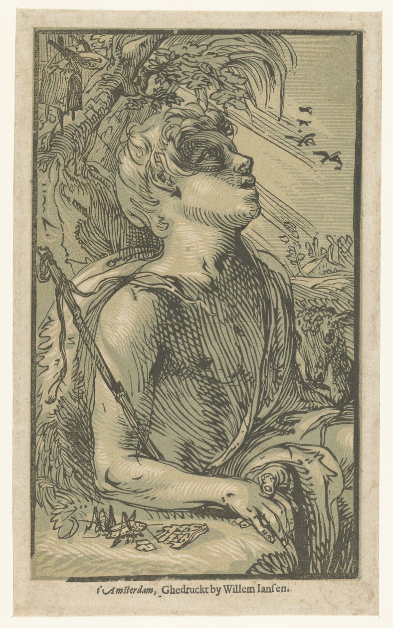 Døperen Johannes i villmarken av Hendrick Goltzius (attributed to)