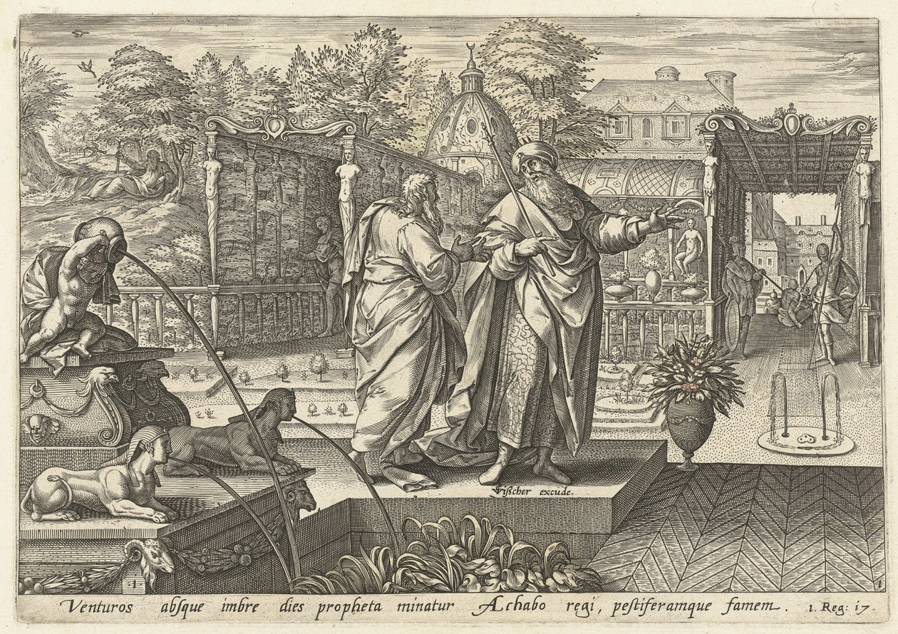 Elia spår en tørke for kong Akab History of Elijah (serietittel) av Hendrick Goltzius (rejected attribution)
