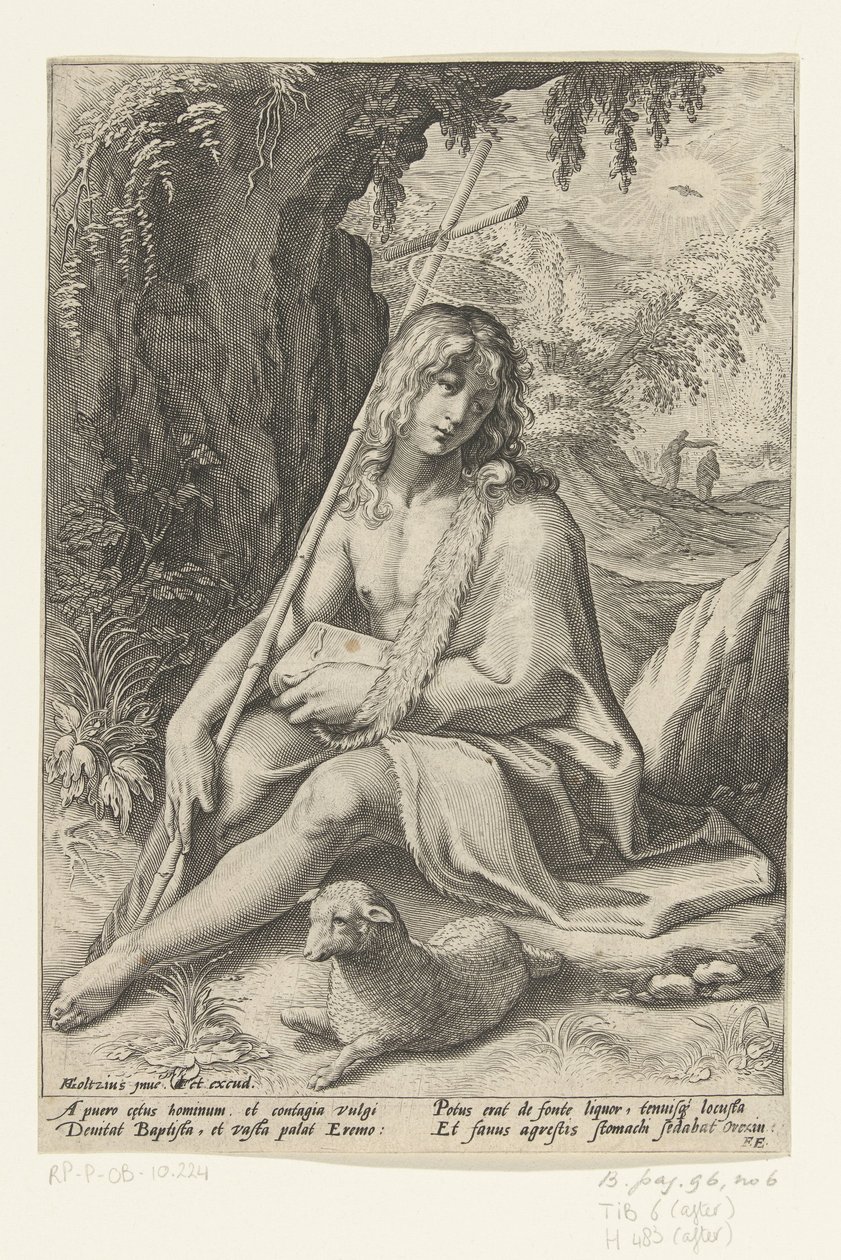 døperen Johannes av Hendrick Goltzius (workshop of)