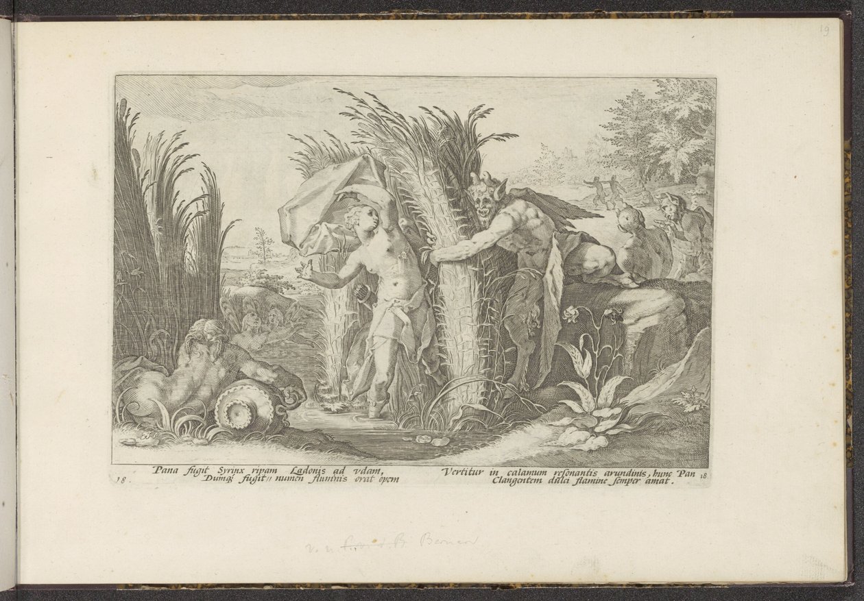 Brød og Syrinx Ovids metamorfoser (serietittel) The Herescheppingen van P. Ovidius Naso (serietittel) av Hendrick Goltzius (workshop of)