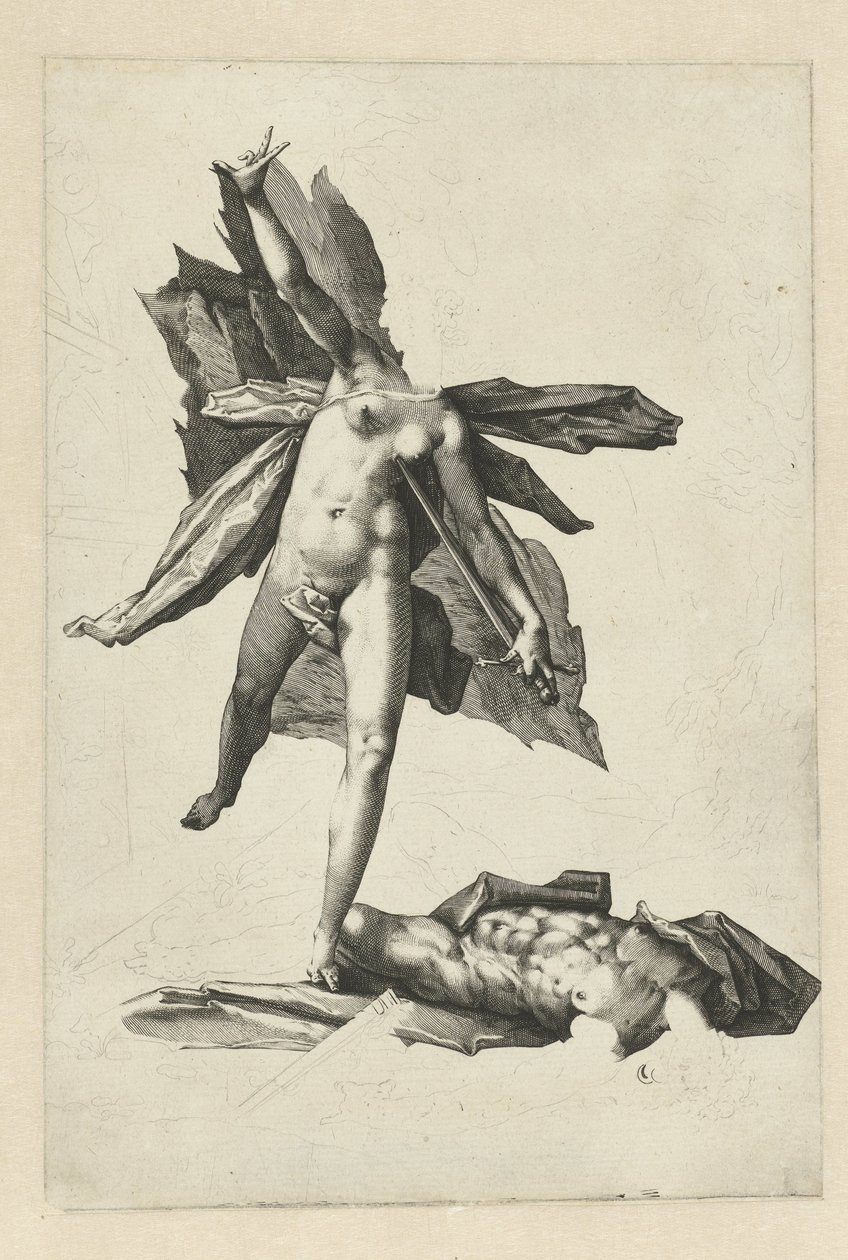Pyramus og Thisbe av Hendrick Goltzius (workshop of)