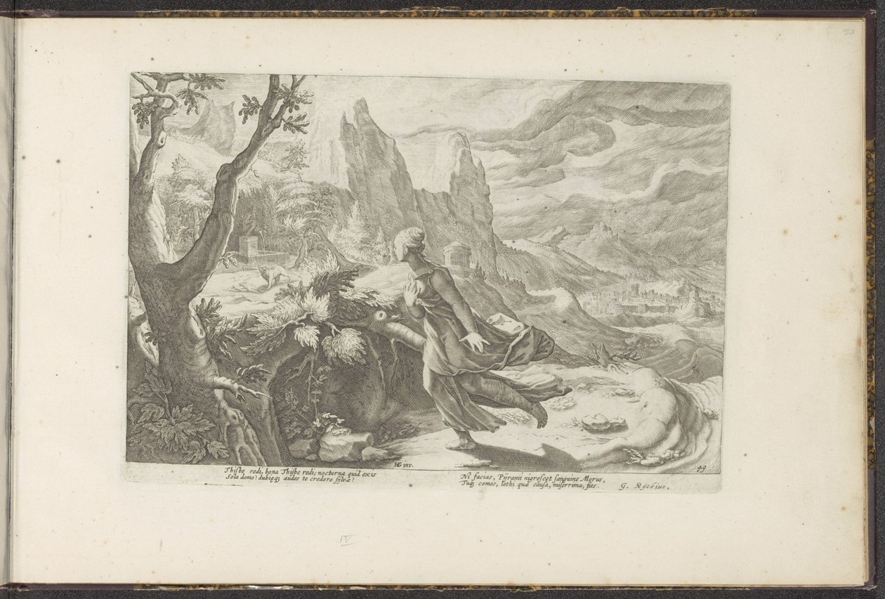 Denne flykter fra en løve Ovids metamorfoser (serietittel) Gjenskapninger av P. Ovidius Naso (serietittel) av Hendrick Goltzius (workshop of)