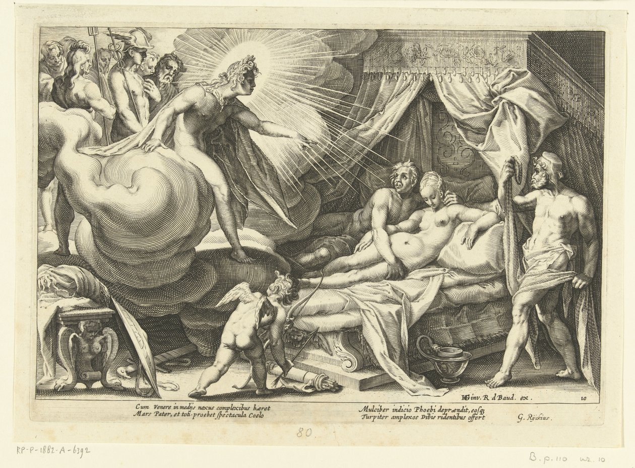 Venus og Mars fra Apollo-utsikt Ovids metamorfoser (serietittel) av Hendrick Goltzius (workshop of)