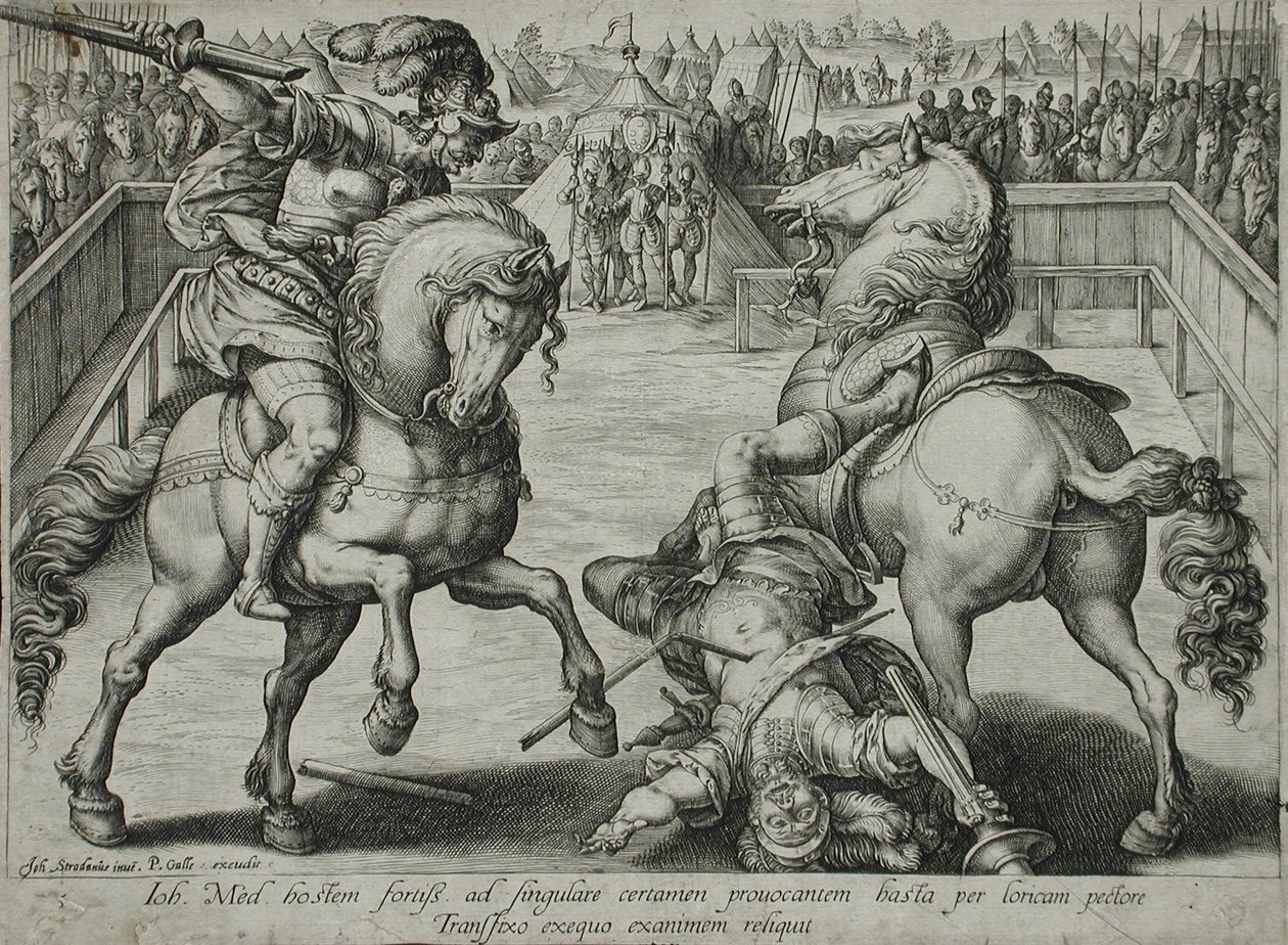 En duell til hest av Hendrick Goltzius