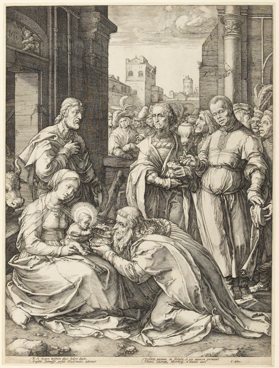 Tilbedelsen av de hellige tre konger av Hendrick Goltzius