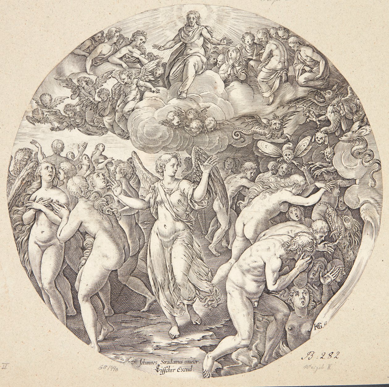 Adskillelsen av de frelste og de fordømte av Hendrick Goltzius