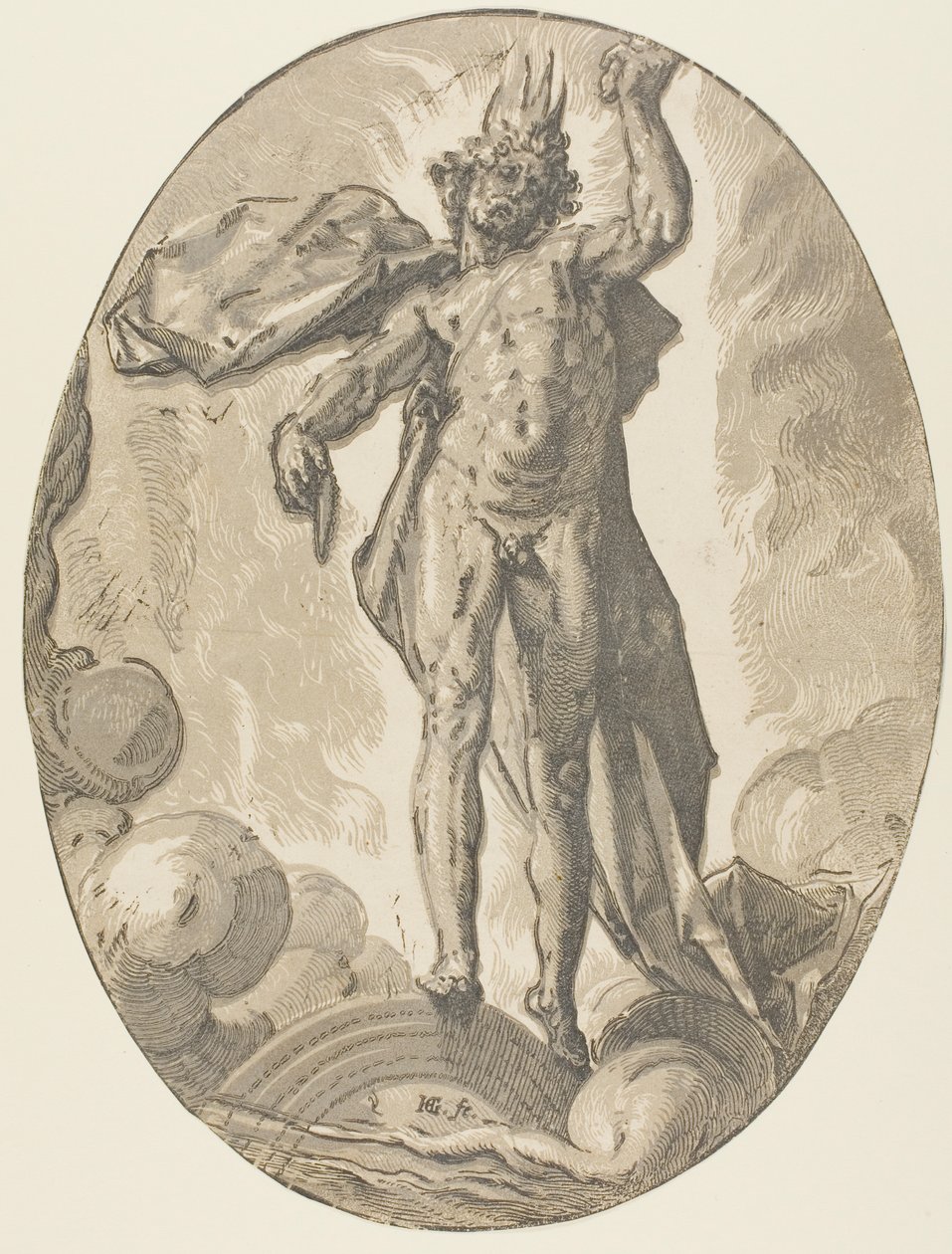 Aether, plate seks fra Demogorgon and the Deities av Hendrick Goltzius