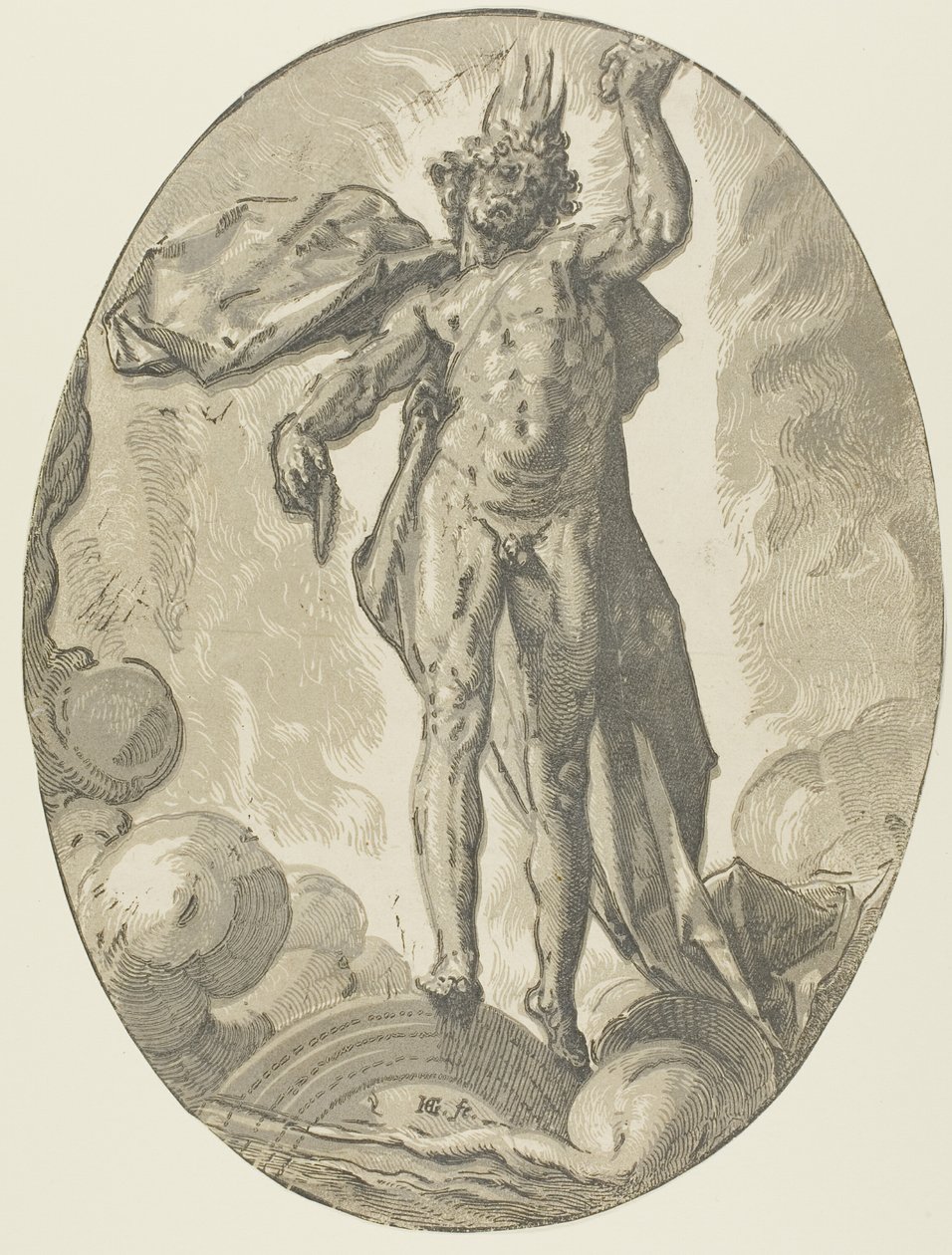 Aether, plate seks fra Demogorgon and the Deities av Hendrick Goltzius