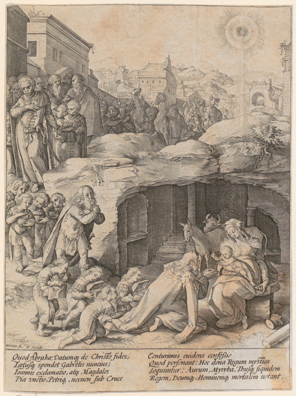 De hellige tre kongers tilbedelse av Hendrick Goltzius