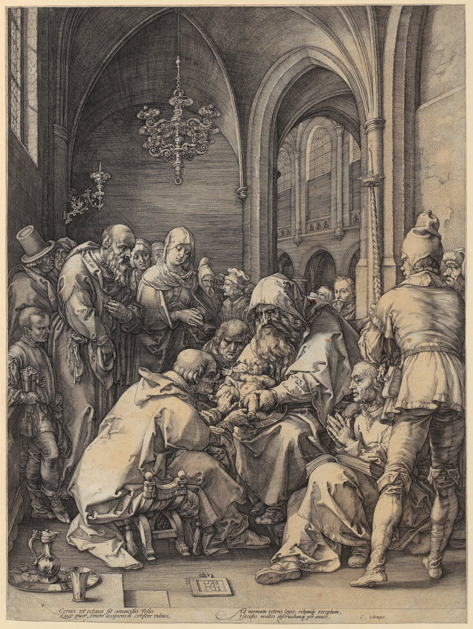 Kongenes tilbedelse, blad 5 i serien «Jomfru Marias liv» av Hendrick Goltzius