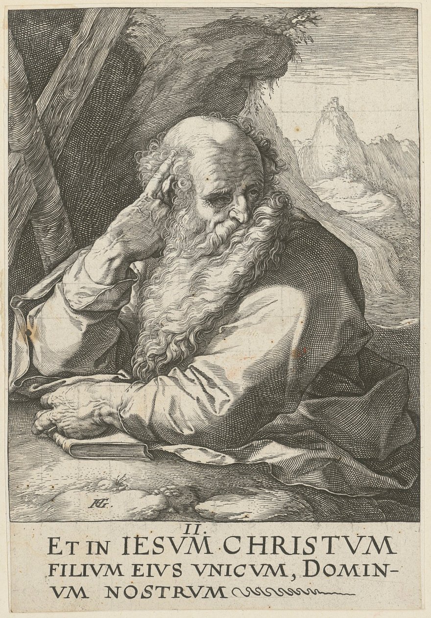 Andreas, side 2 i serien «Kristus, de tolv apostlene og Paulus» av Hendrick Goltzius