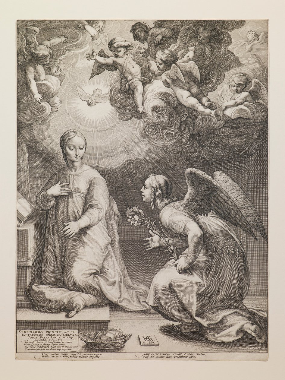 Bebudelsen, fra serien «Jomfru Marias liv» av Hendrick Goltzius