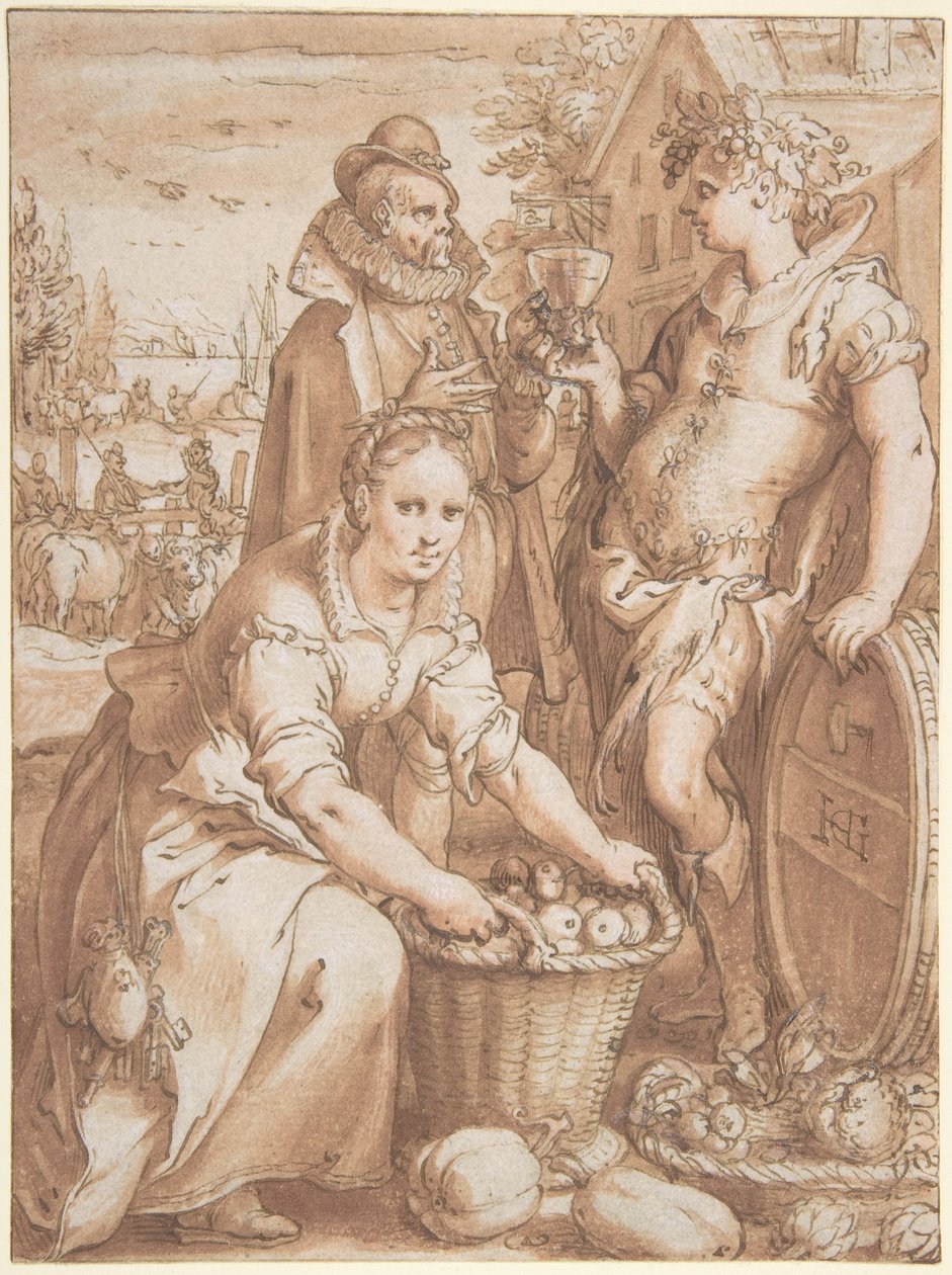 Høst; studie til en gravering av Hendrick Goltzius