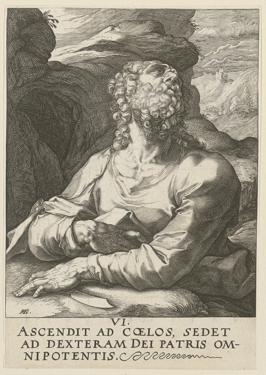 Bartholomäus, blad 6 i serien «Kristus, de tolv apostlene og Paulus» av Hendrick Goltzius