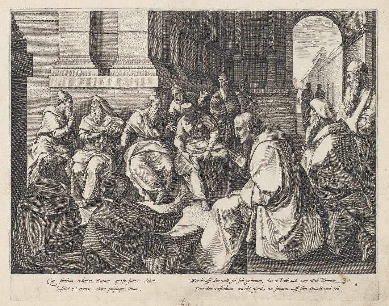 Boaz and the Elders The History of Ruth (serietittel) av Hendrick Goltzius