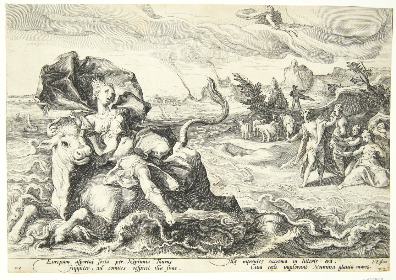 Bortføringen av Europa av Hendrick Goltzius