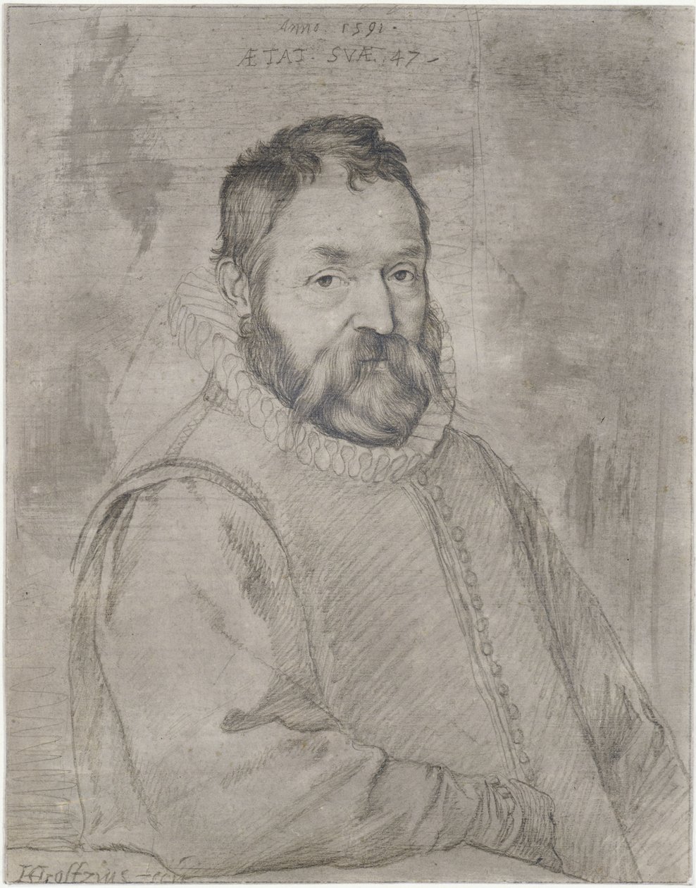 Brystbilde av Federico Zuccari av Hendrick Goltzius