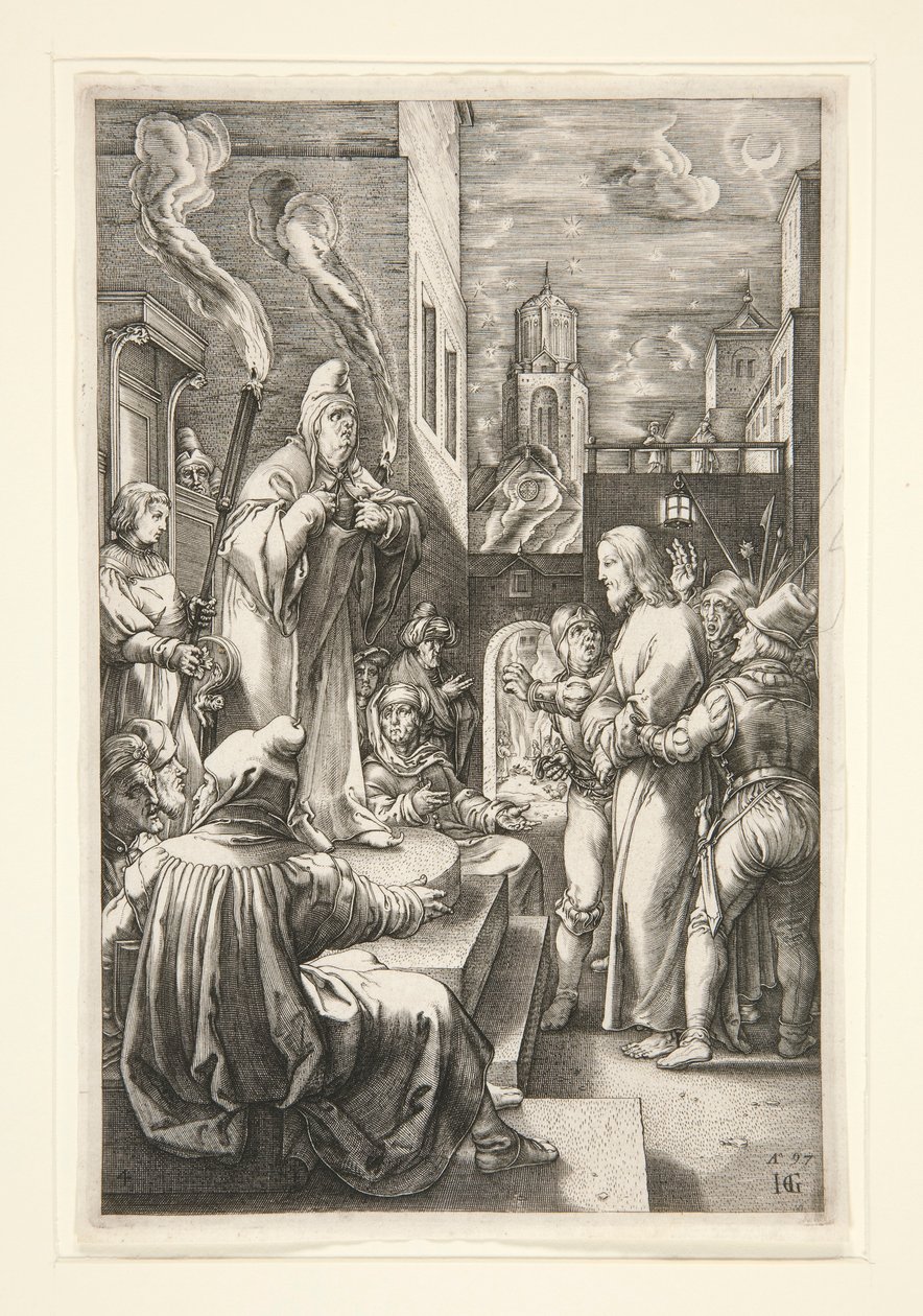 Kristus før Kaifas av Hendrick Goltzius