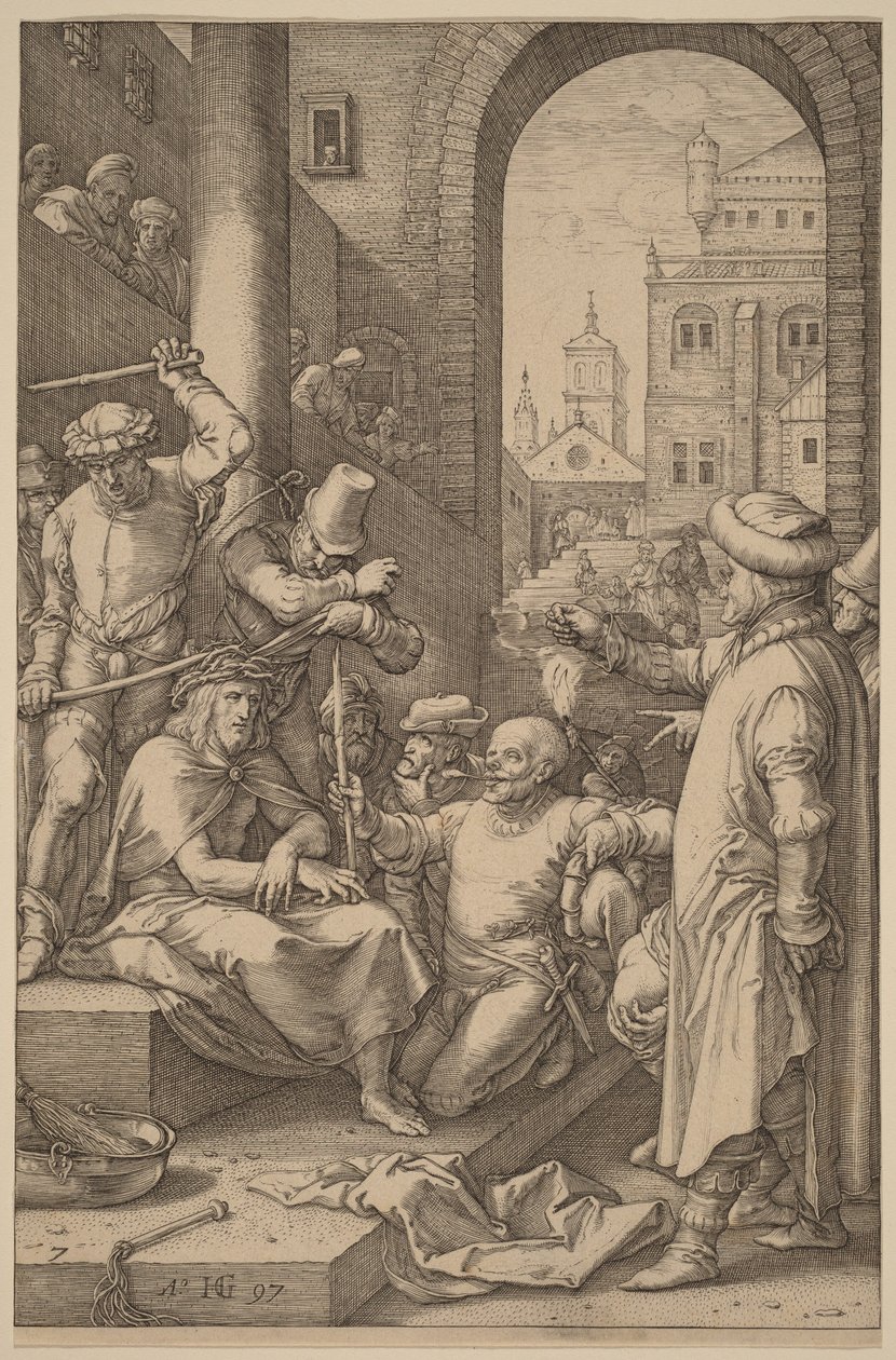 Kristus med tornekrone av Hendrick Goltzius