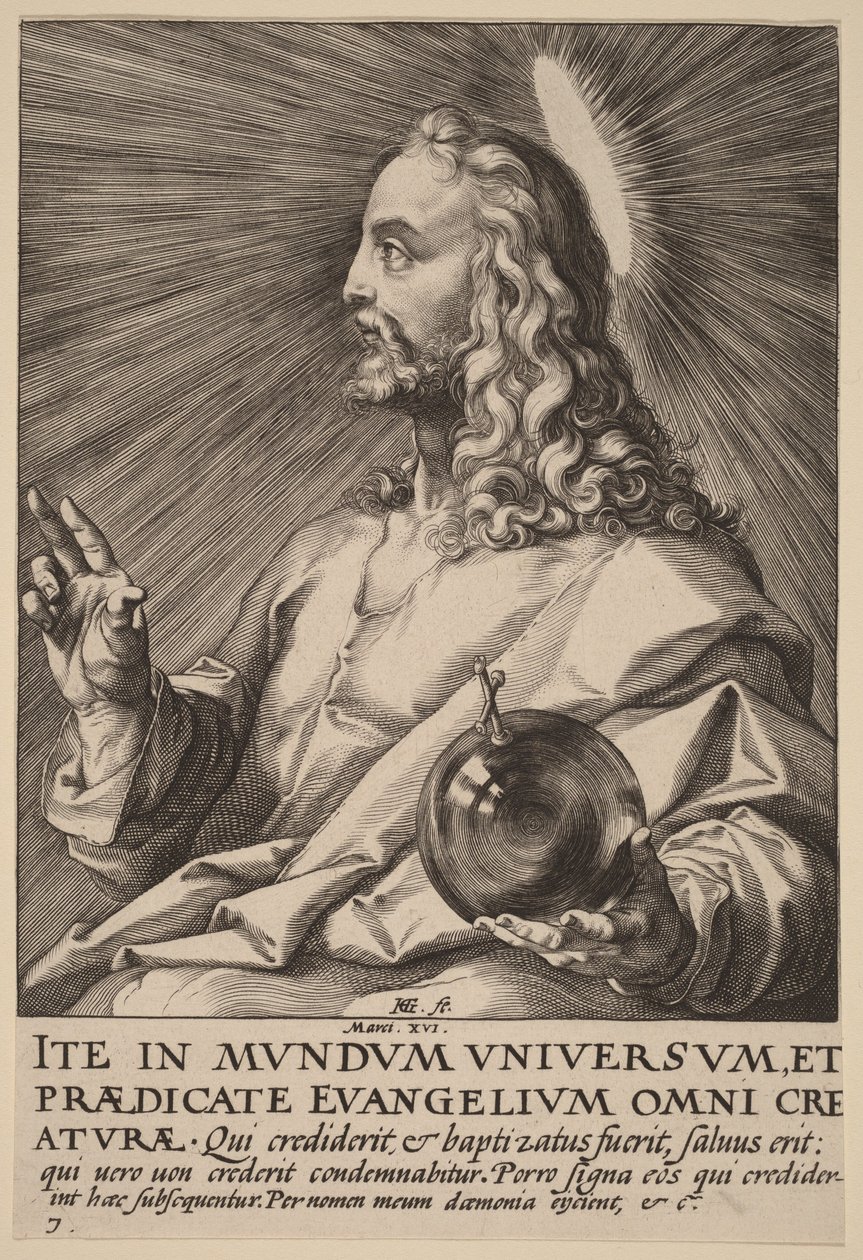 Kristus som Salvator Mundi av Hendrick Goltzius