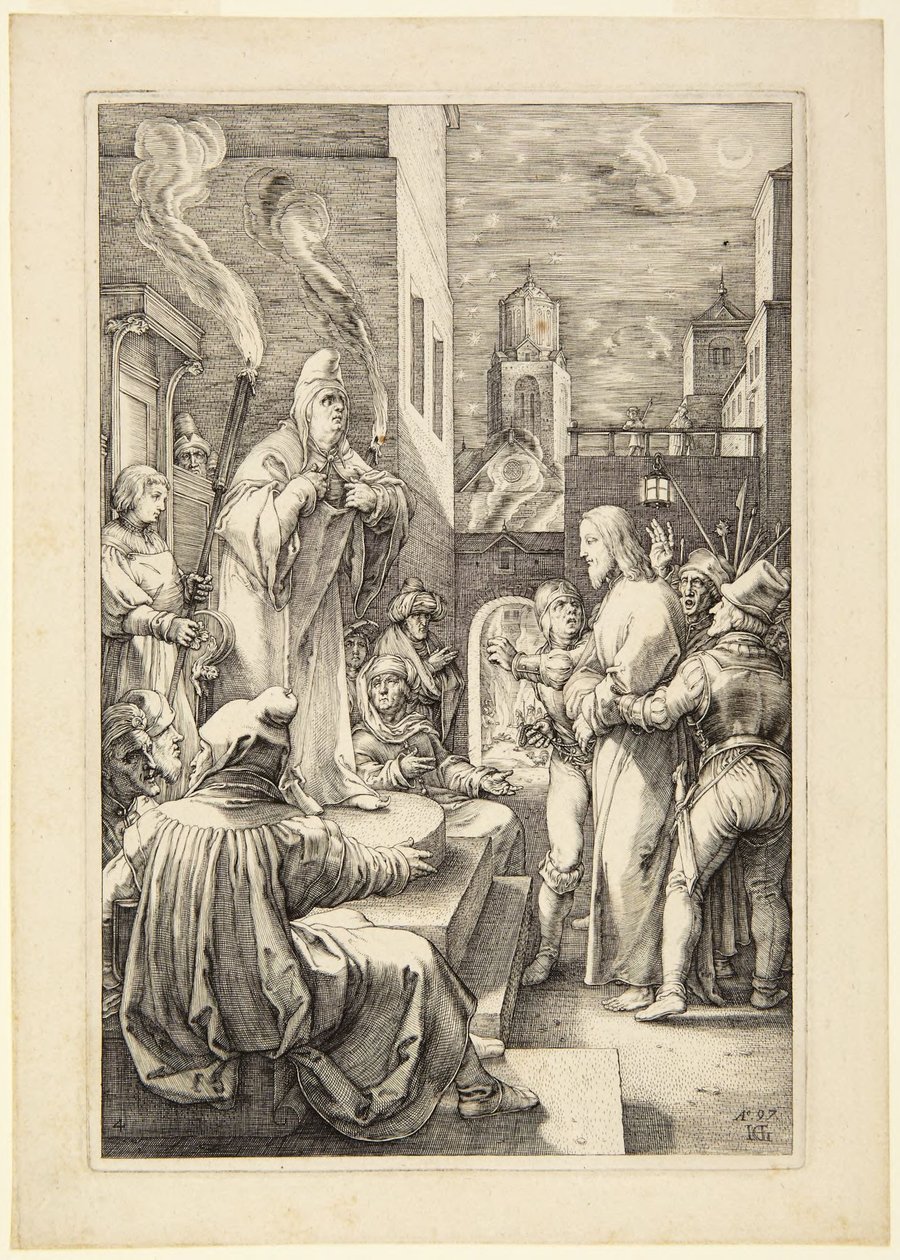 Kristus foran Kaifas av Hendrick Goltzius