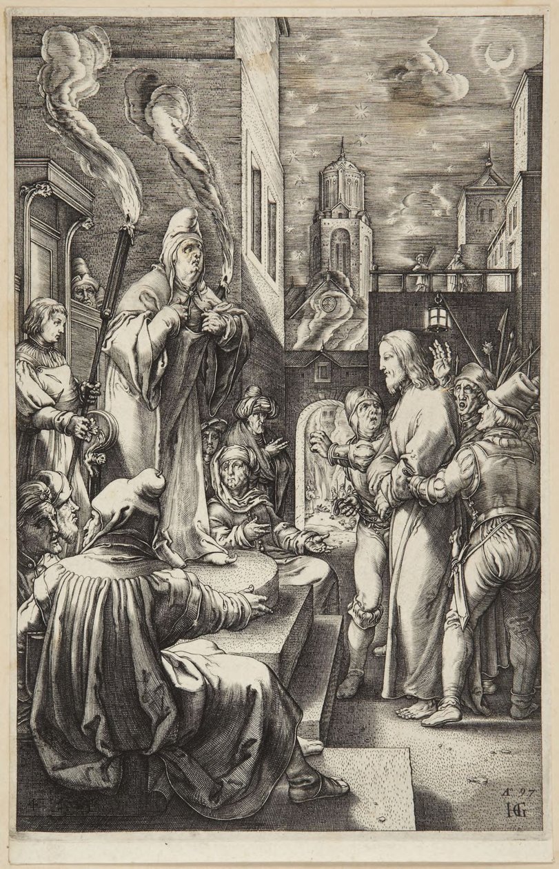 Kristus foran Kaifas av Hendrick Goltzius