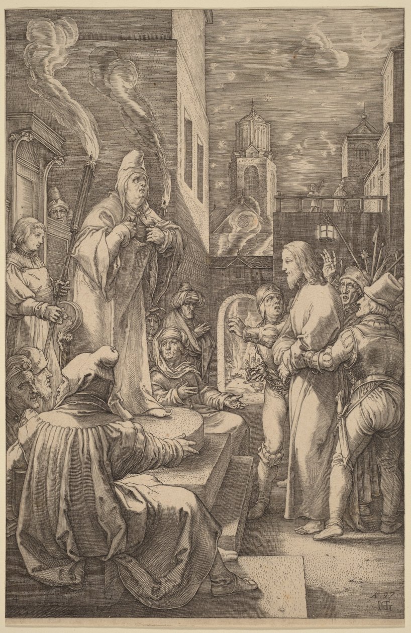 Kristus foran Kaifas av Hendrick Goltzius