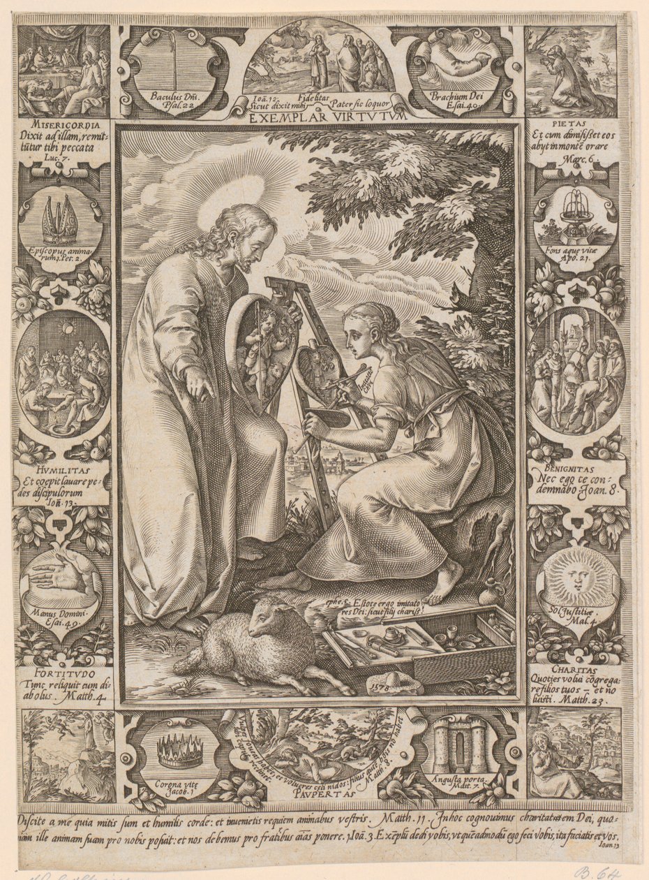 Kristus som et dydig forbilde, blad 4 i serien «Kristi liv» av Hendrick Goltzius