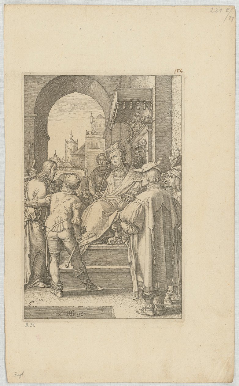 Kristus foran Pilatus, blad 5 fra serien «Pasjonen» av Hendrick Goltzius