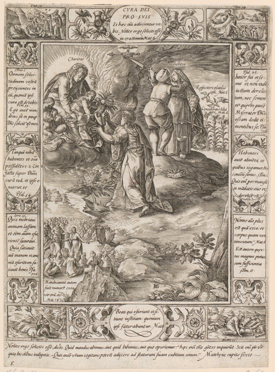 Cura dei pro suis, blad 5 i serien «Allegorier over den kristne troen» av Hendrick Goltzius