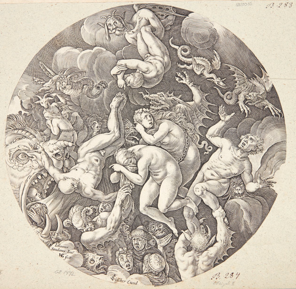 De fordømtes fall av Hendrick Goltzius