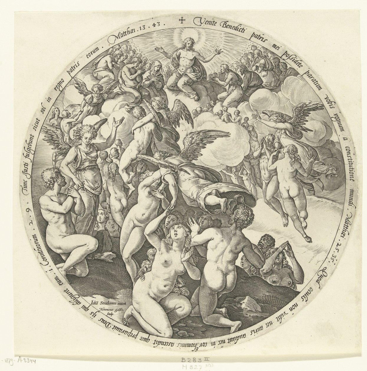 De velsignede blir mottatt i himmelen The Last Judgment (serietittel) av Hendrick Goltzius
