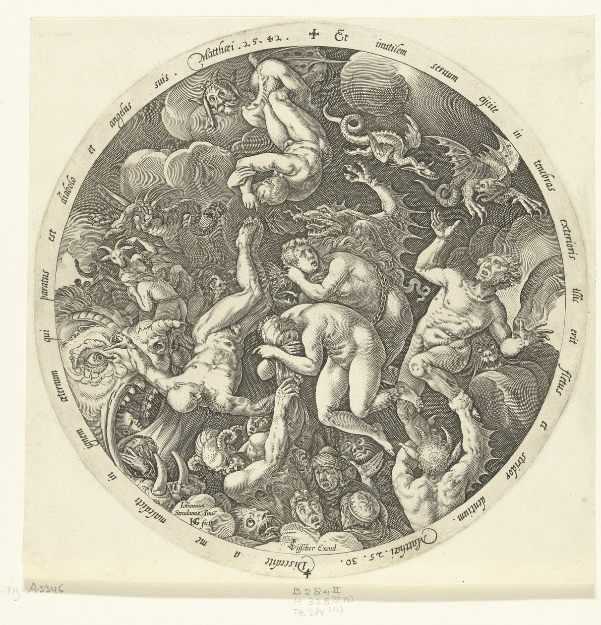 De forbannede kommer inn i helvete The Last Judgment (serietittel) av Hendrick Goltzius