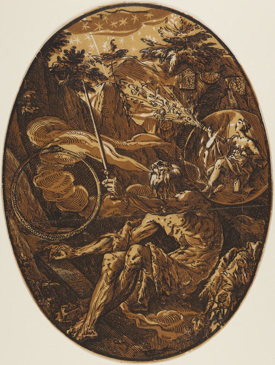 Demogorgon i evighetens hule av Hendrick Goltzius