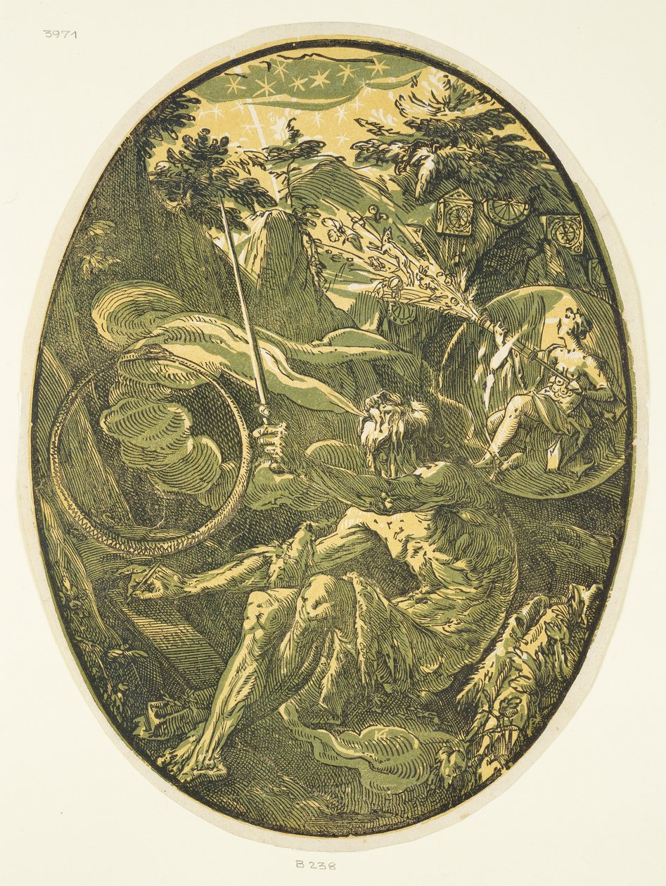 Demogorgon i evighetens hule, fra serien «Demogorgon og guddommene» av Hendrick Goltzius
