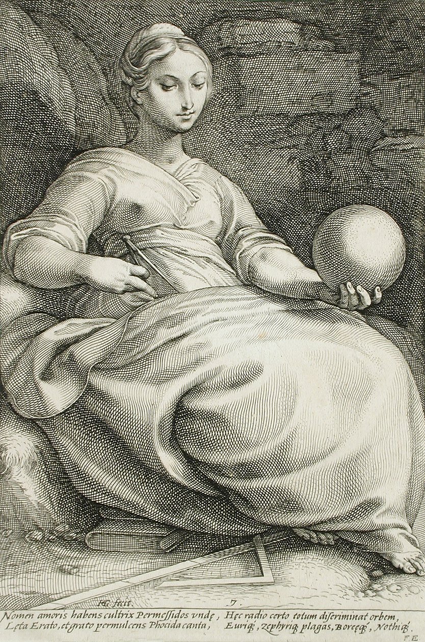 Erato av Hendrick Goltzius