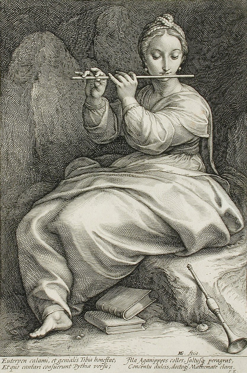 Euterpe av Hendrick Goltzius